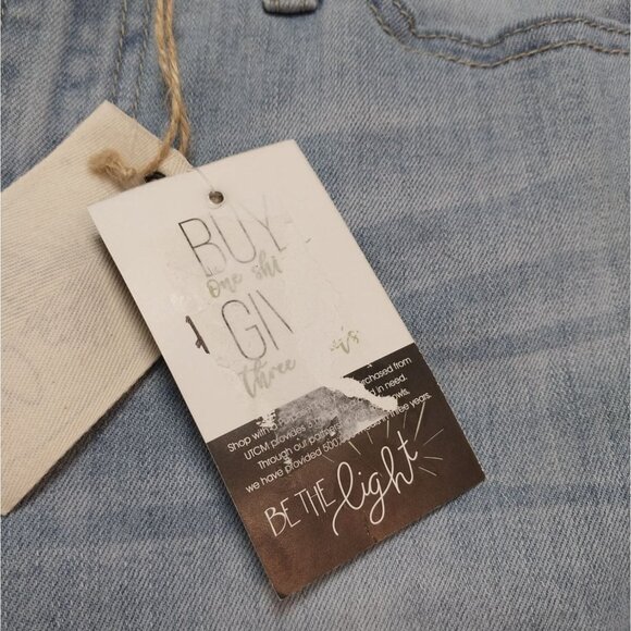 NWT Easel Los Angeles Light Wash Side Stripe Ankle Jeans Sz S - Picture 6 of 11